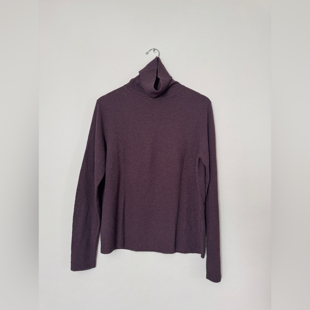 Eileen Fisher Burgundy Wool Knit Top
